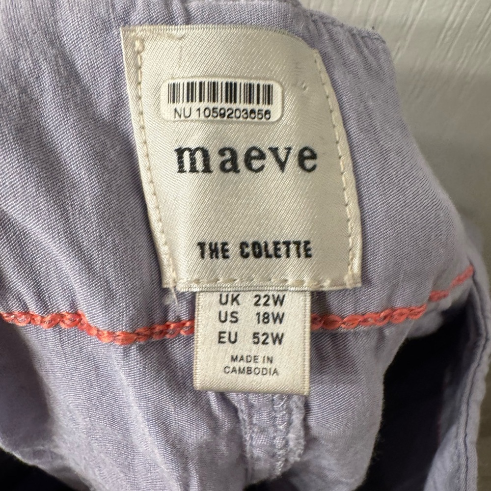 Anthropologie Lavender Cropped Wide-Leg Pants - Picture 3 of 5